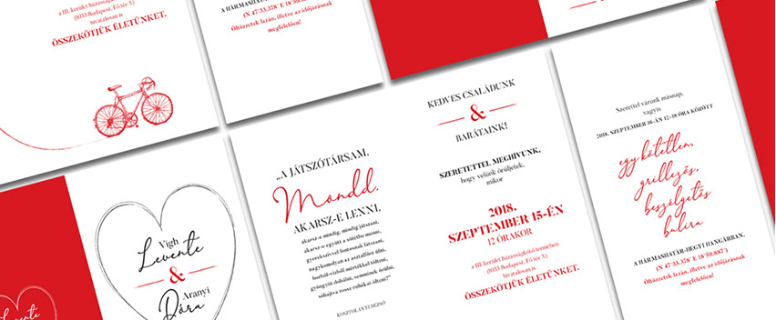 Levente and Dóra wedding invitation card