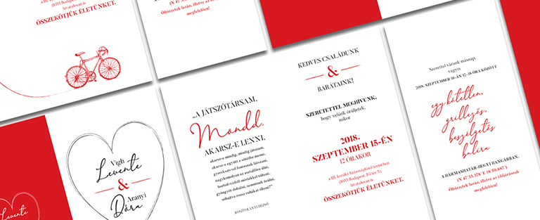 Levente and Dóra wedding invitation card