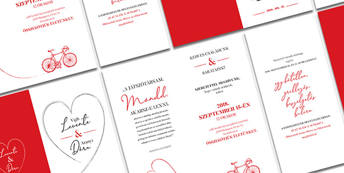 Levente and Dóra wedding invitation card